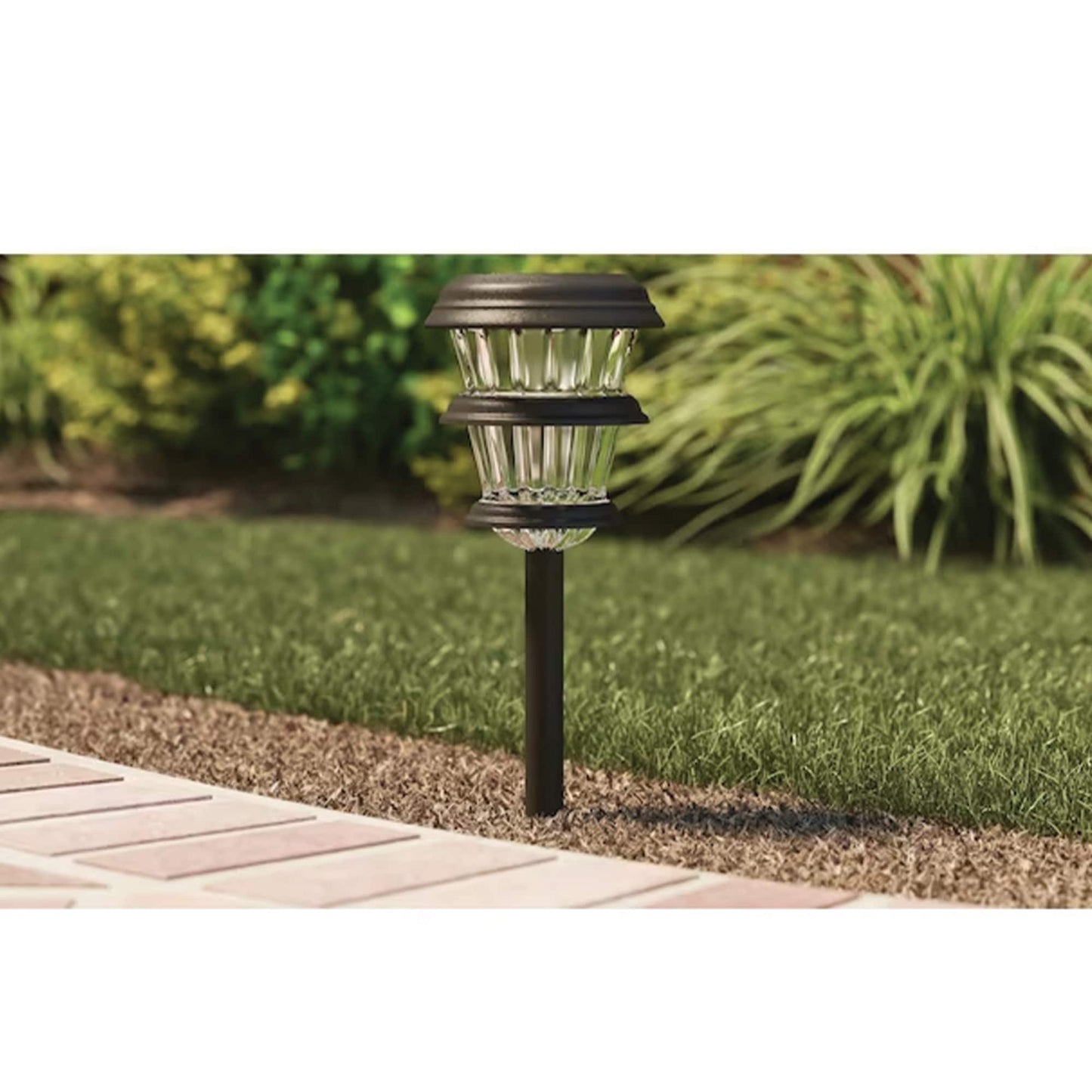 Portfolio 4-Pack 8x Brighter (9.6-Lumen) Black Solar Integrated LED Path Light