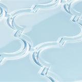 Giorbello (Sample) Glass Arabesque Tiles Morning Sky Blue 4-1/2-in x 4-1/2-in Glossy Glass Lantern Subway Wall Tile