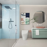 Giorbello (Sample) Glass Arabesque Tiles Morning Sky Blue 4-1/2-in x 4-1/2-in Glossy Glass Lantern Subway Wall Tile
