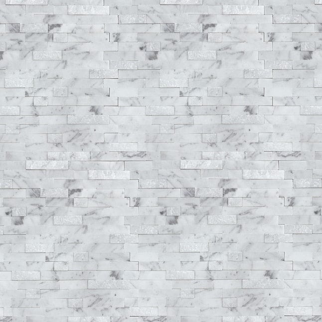 Peel&Stick Mosaics Peel and Stick Stacked Carrara 12-in x 12-in Multi-finish Natural Stone Marble Linear Marble Look Peel and Stick Wall Tile (0.879-sq. ft/ Piece)