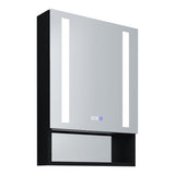 WELLFOR VICK 20-in x 30-in Lighted LED Fog Free Surface/Recessed Mount Silver Mirrored Soft Close Medicine Cabinet with Outlet