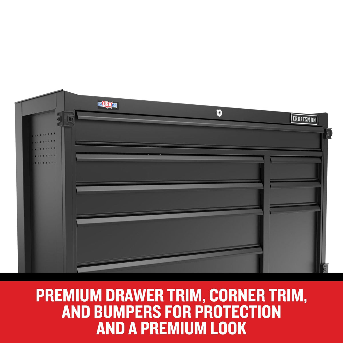 CRAFTSMAN Premium 2000 Series 52-in W x 39.5-in H 8-Drawer Steel Rolling Tool Cabinet (Black)