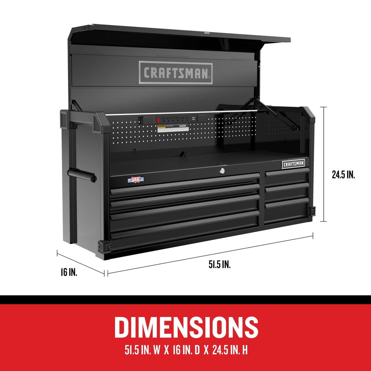 CRAFTSMAN Premium 2000 Series 51.5-in W x 24.5-in H 7-Drawer Steel Tool Chest (Black)