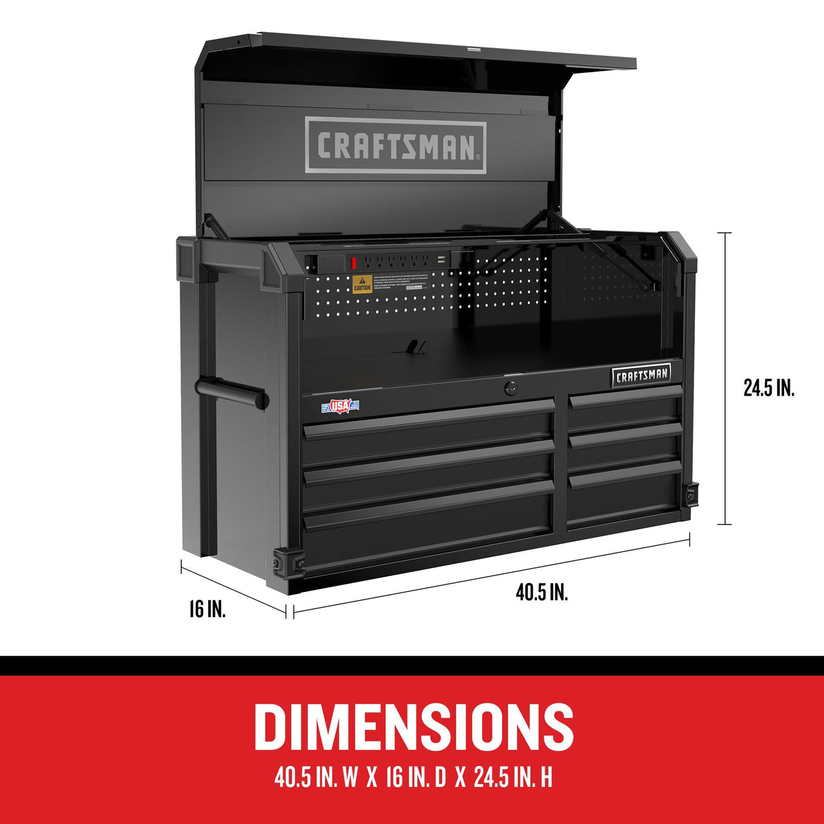 CRAFTSMAN Premium 2000 Series 40.5-in W x 24.5-in H 6-Drawer Steel Tool Chest (Black)