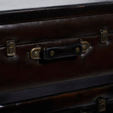 Grayson Lane Dark Brown Vintage Faux Leather 3-Drawer Accent Chest