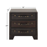 Grayson Lane Dark Brown Vintage Faux Leather 3-Drawer Accent Chest