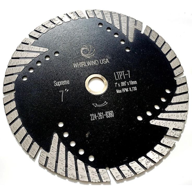 Whirlwind USA 7 in. Turbo 8-Teeth Segmented Diamond Saw Blade Granite Marble Concrete Cutting