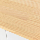 Bybafun White Mdf Base with Wood Top Rolling Kitchen Cart (18.5-in x 54.33-in x 36.22-in)