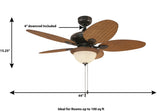 Harbor Breeze Tilghman 44-in Bronze LED Indoor/Outdoor Ceiling Fan with Light, 5 Blades
