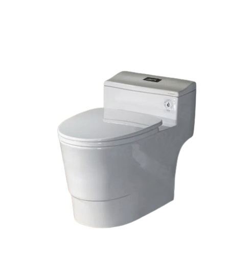 WOODBRIDGE Conserver 1-Piece 1.28 GPF High Efficiency Dual Flush Elongated All-in-One Toilet in White with Seat Included