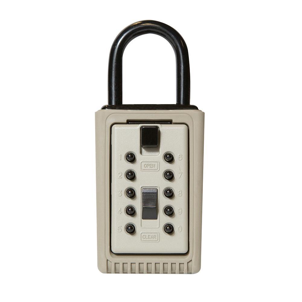 Portable 3-Key Lock Box with Pushbutton Combination Lock - Super Arbor