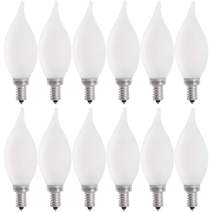Feit Electric 60-Watt Equivalent CA10 Candelabra Dimmable Filament Frosted Glass Chandelier LED Light Bulb, Soft White (12-Pack)