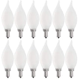 Feit Electric 60-Watt Equivalent CA10 Candelabra Dimmable Filament Frosted Glass Chandelier LED Light Bulb, Soft White (12-Pack)