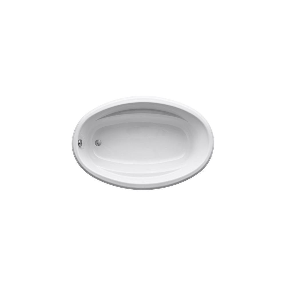 Proflex 5 ft. Reversible Drain Oval Bathtub in White - Super Arbor