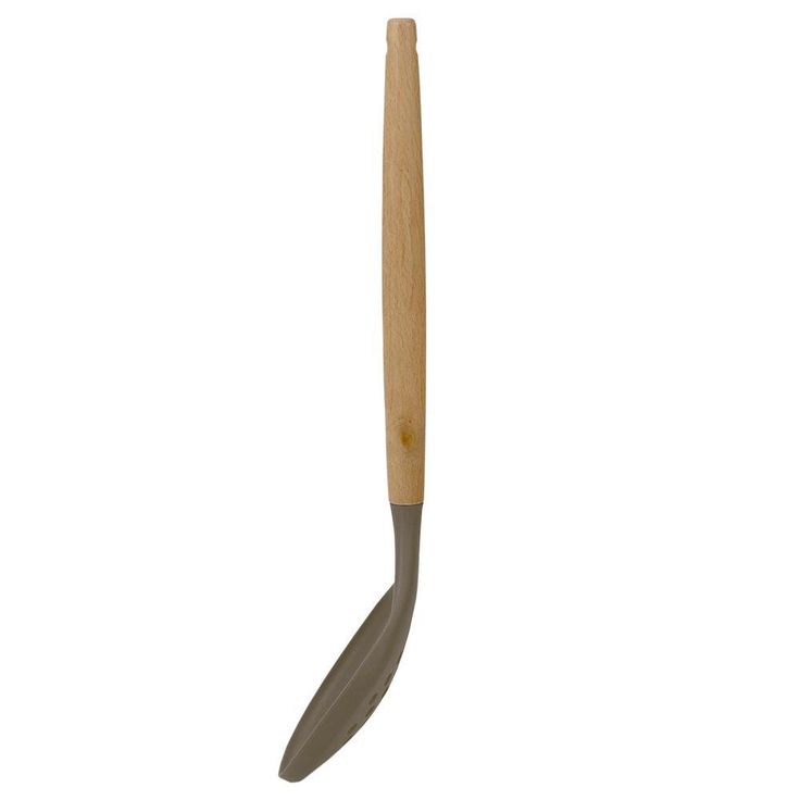 Karina High-Heat Resistance in Grey with Easy Grip Beech Handle Non-Stick Safe Silicone Skimmer