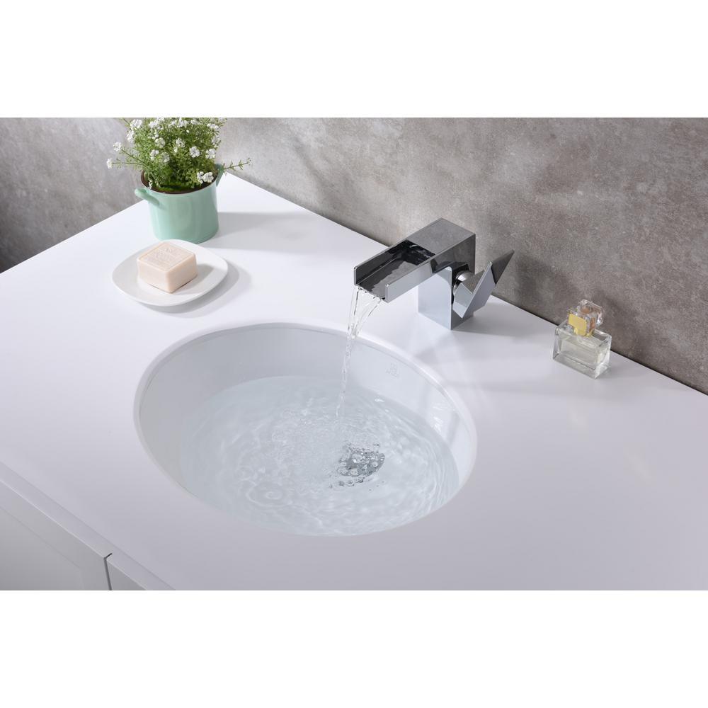 Pegasus Series 8 in. Ceramic Undermount Sink Basin in White - Super Arbor