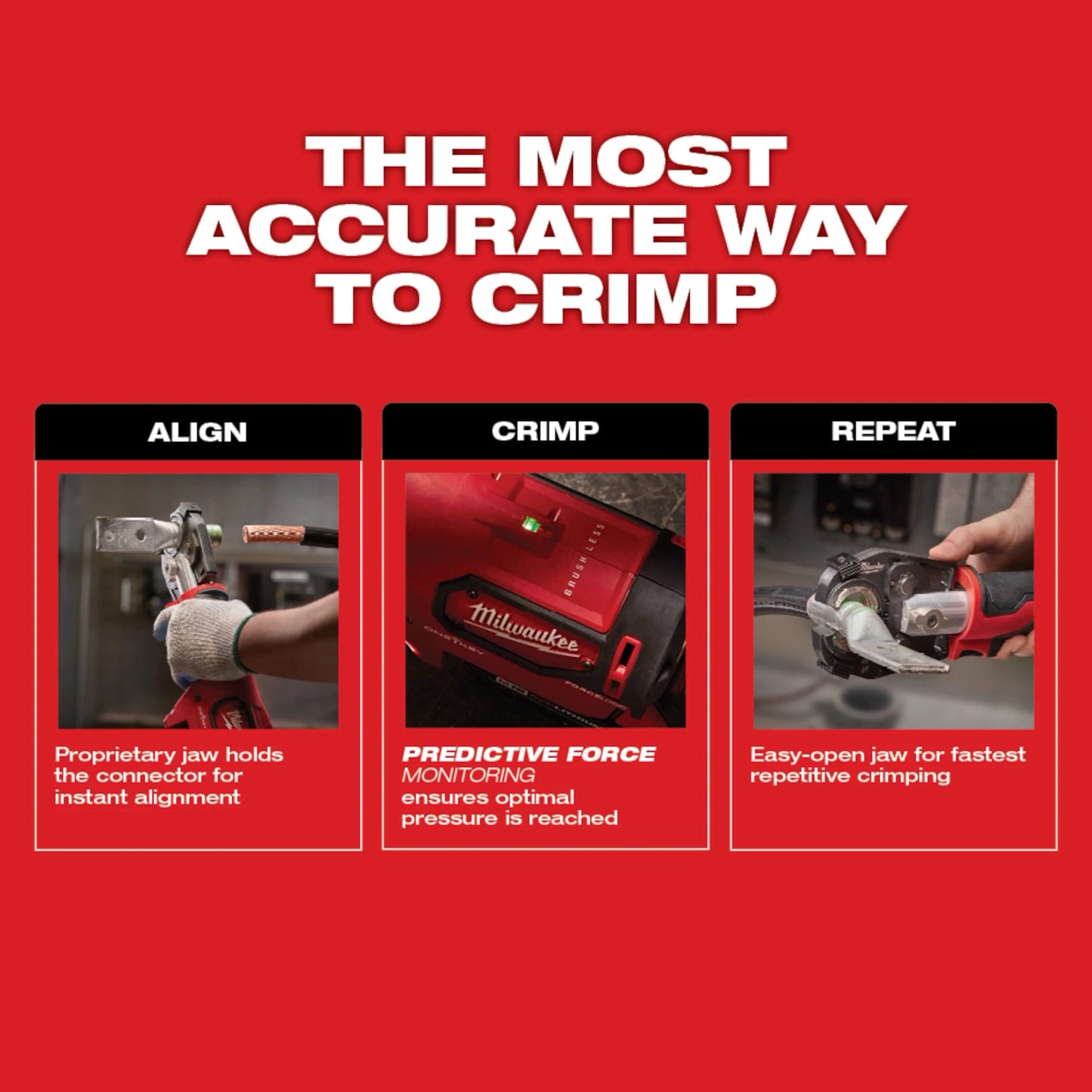 Milwaukee M18 18V Lithium-Ion Cordless FORCE LOGIC 600 MCM Crimper Kit with 600 MCM Copper U-Style Die Kit