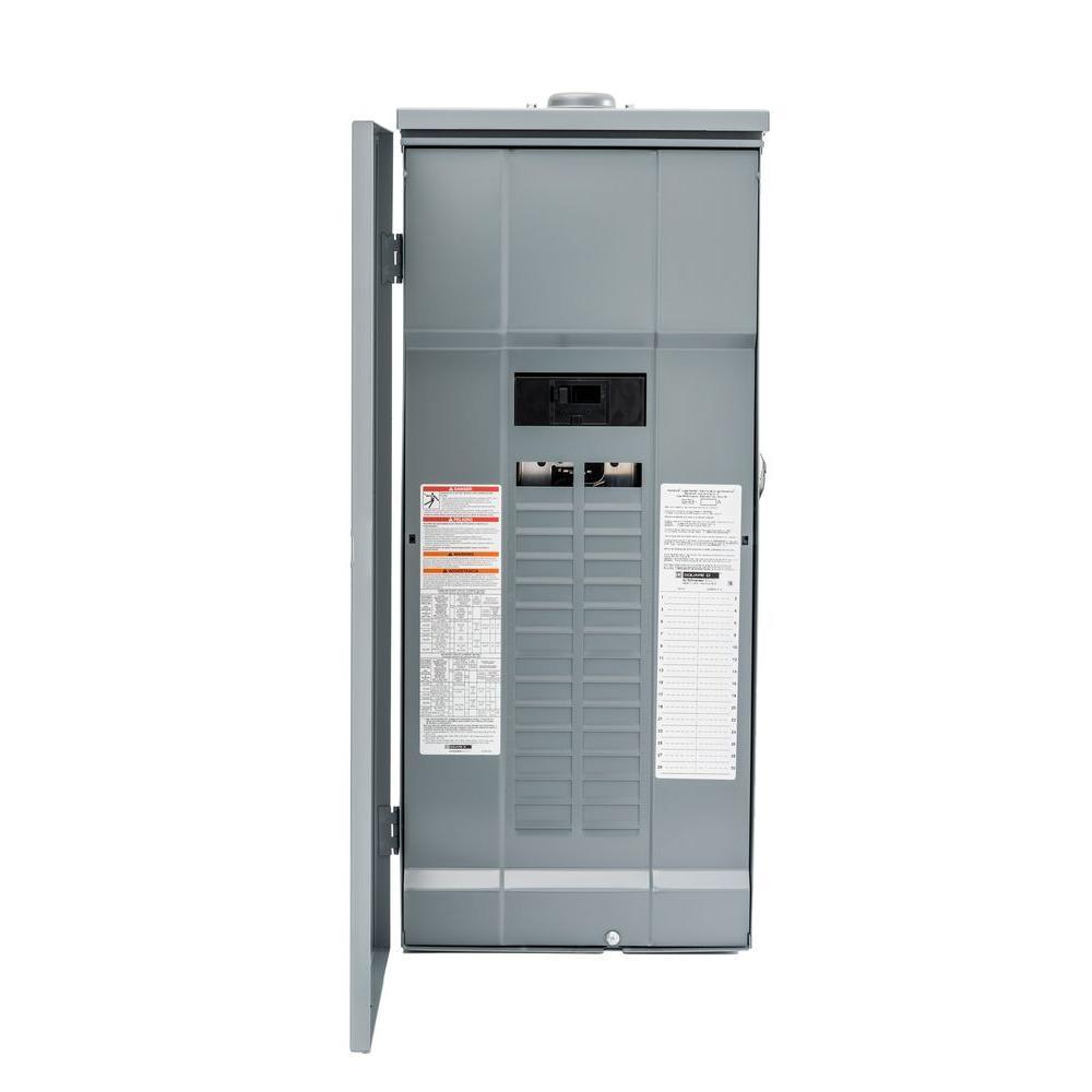 Homeline 100 Amp 20-Space 40-Circuit Outdoor Main Breaker Plug-On Neutral Load Center - Super Arbor