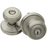 Georgian Satin Nickel Keyed Entry Door Knob - Super Arbor