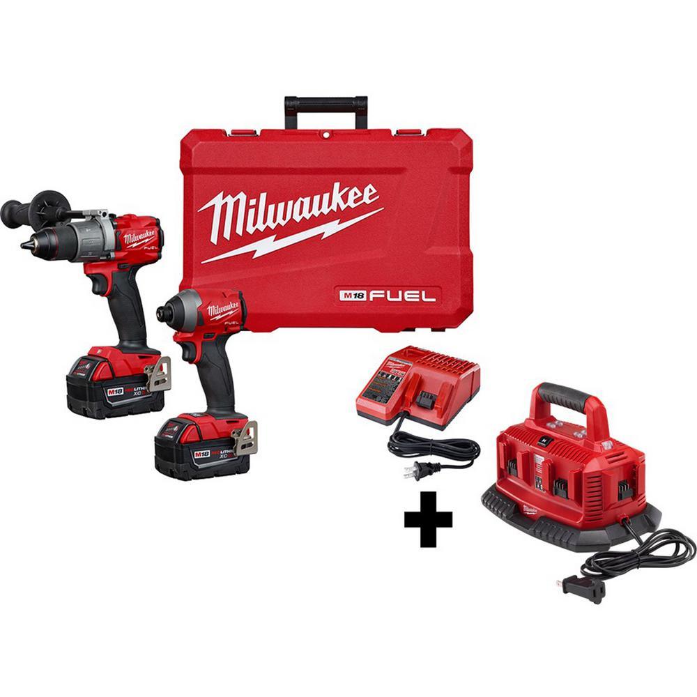 M18 FUEL 18-Volt Lithium-Ion Brushless Cordless Hammer Drill and Impact Driver Combo Kit (2-Tool) with Free FUEL Jigsaw - Super Arbor