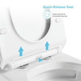 All-in-One Toilet Elongated One-Piece Dual Flush 1.28 GPF/0.88 GPF High Efficiency Skirted Toilet in White - Super Arbor