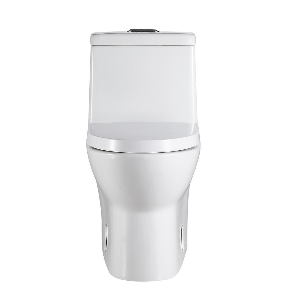 0.8 GPF/1.28 GPF Dual Square Shape Flush Elongated Toilet Square Only in White