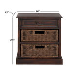 Grayson Lane Dark Brown Matte Fir 1-Drawer Accent Chest
