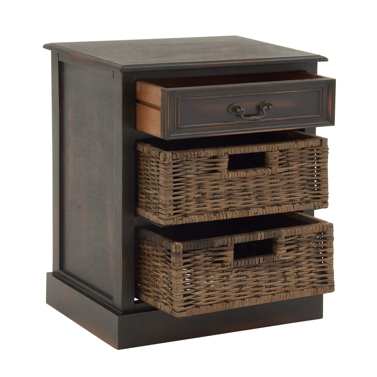 Grayson Lane Dark Brown Matte Fir 1-Drawer Accent Chest