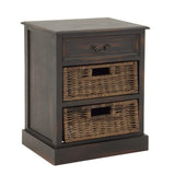 Grayson Lane Dark Brown Matte Fir 1-Drawer Accent Chest