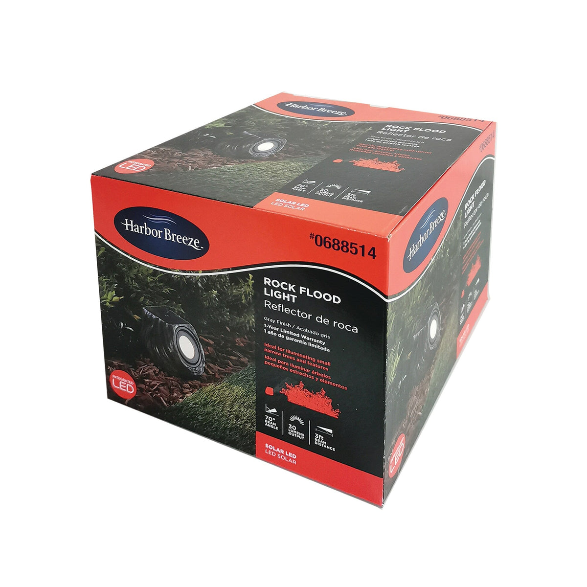 Portfolio 30-Lumen Grey Solar LED Landscape Flood Light