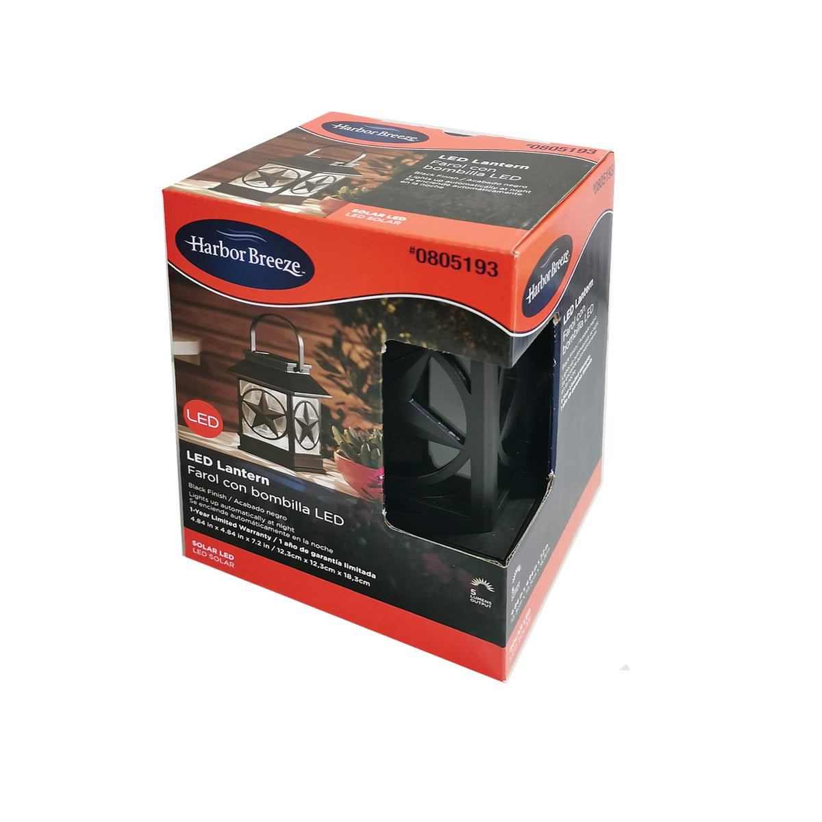 Portfolio 7.2-in Texas Star Solar Lantern Light, Black Plastic, 4.84-in W