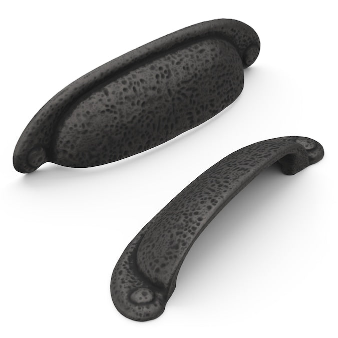 Hickory Hardware Refined Rustic 3-in or 3-3/4-in (96mm) Center to Center Dual Mount Oval Cup Drawer Pull