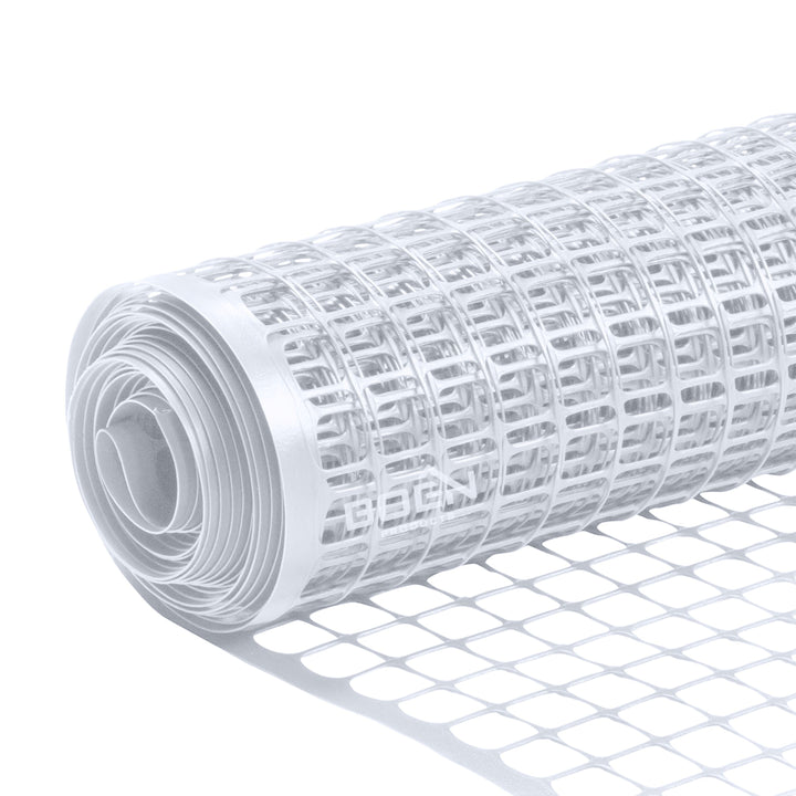 BOEN 50-ft x 4-ft 6-Gauge White Plastic Extruded Mesh Rolled Fencing