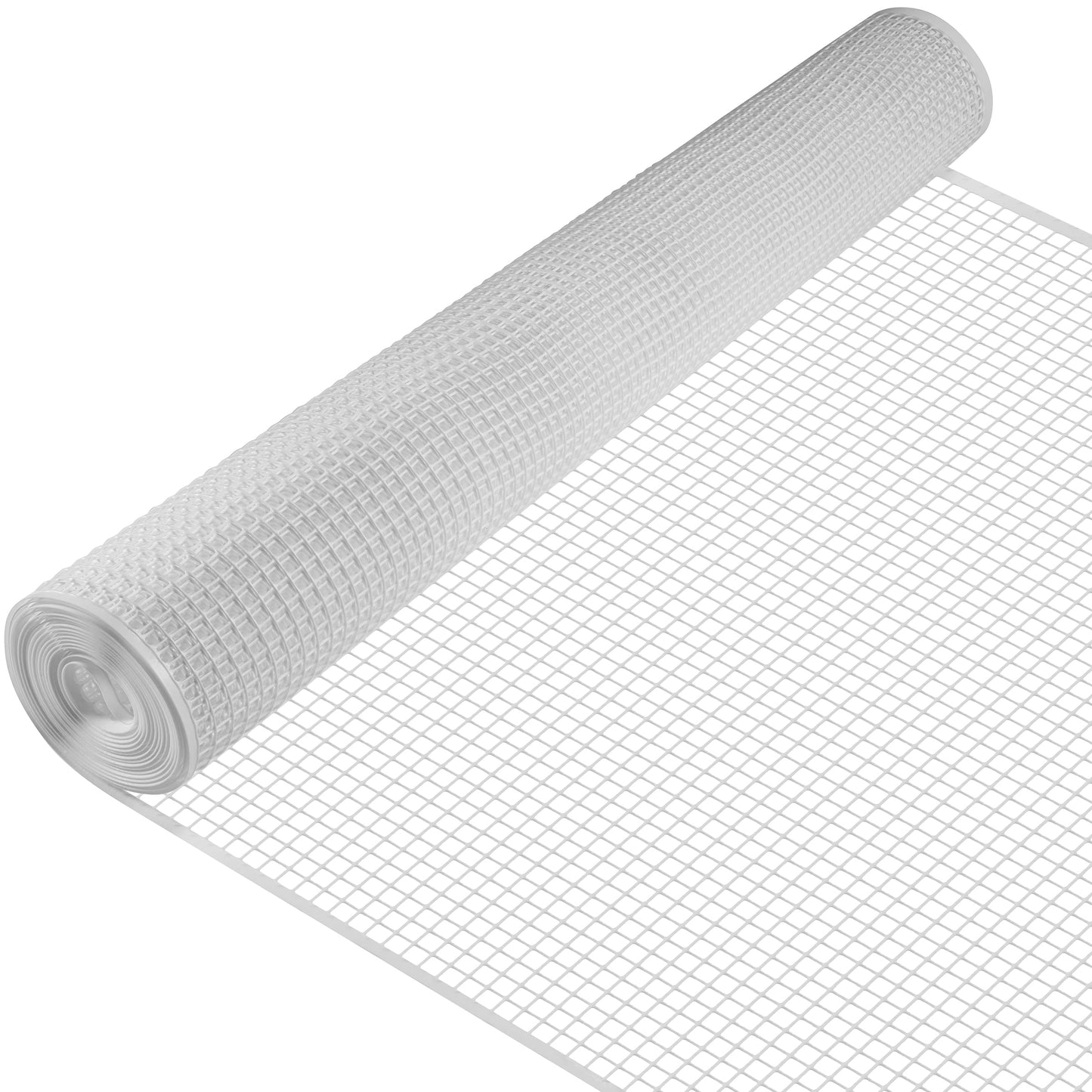 BOEN White Plastic Mesh Rolled Fencing - 15x2 Feet, 7-Gauge, UV-Resistant