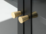 Black Contemporary/Modern Stainless Steel Media Cabinet