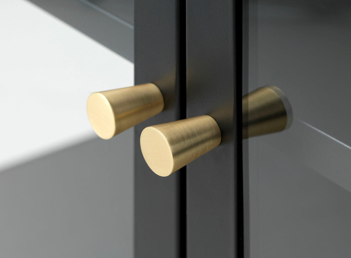 Black Contemporary/Modern Stainless Steel Media Cabinet