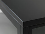 Black Contemporary/Modern Stainless Steel Media Cabinet