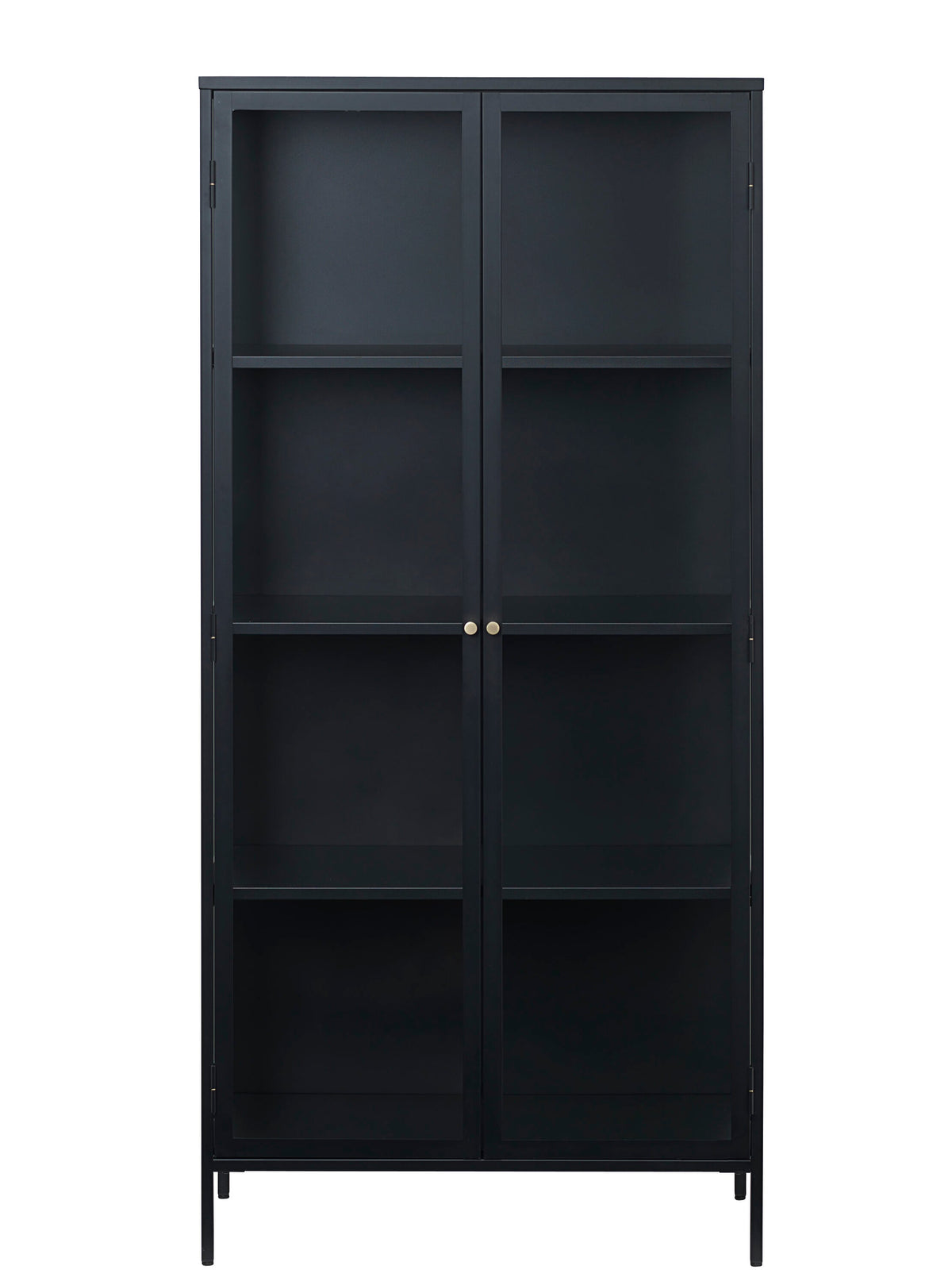 Contemporary/Modern Black Metal China Cabinet