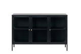 Black Contemporary/Modern Stainless Steel Media Cabinet