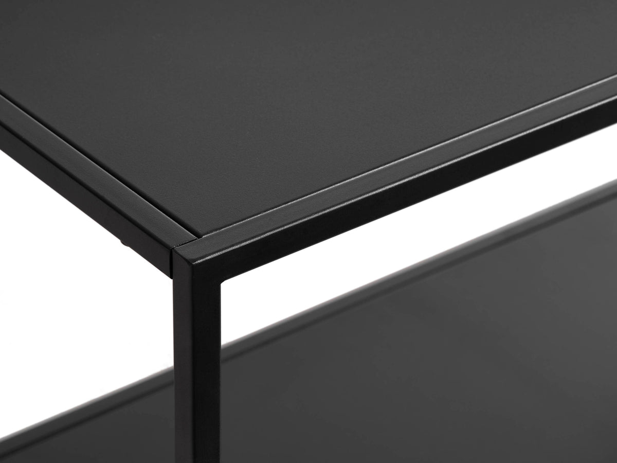Black Contemporary/Modern Stainless Steel Media Cabinet