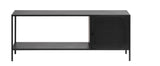 Black Contemporary/Modern Stainless Steel Media Cabinet