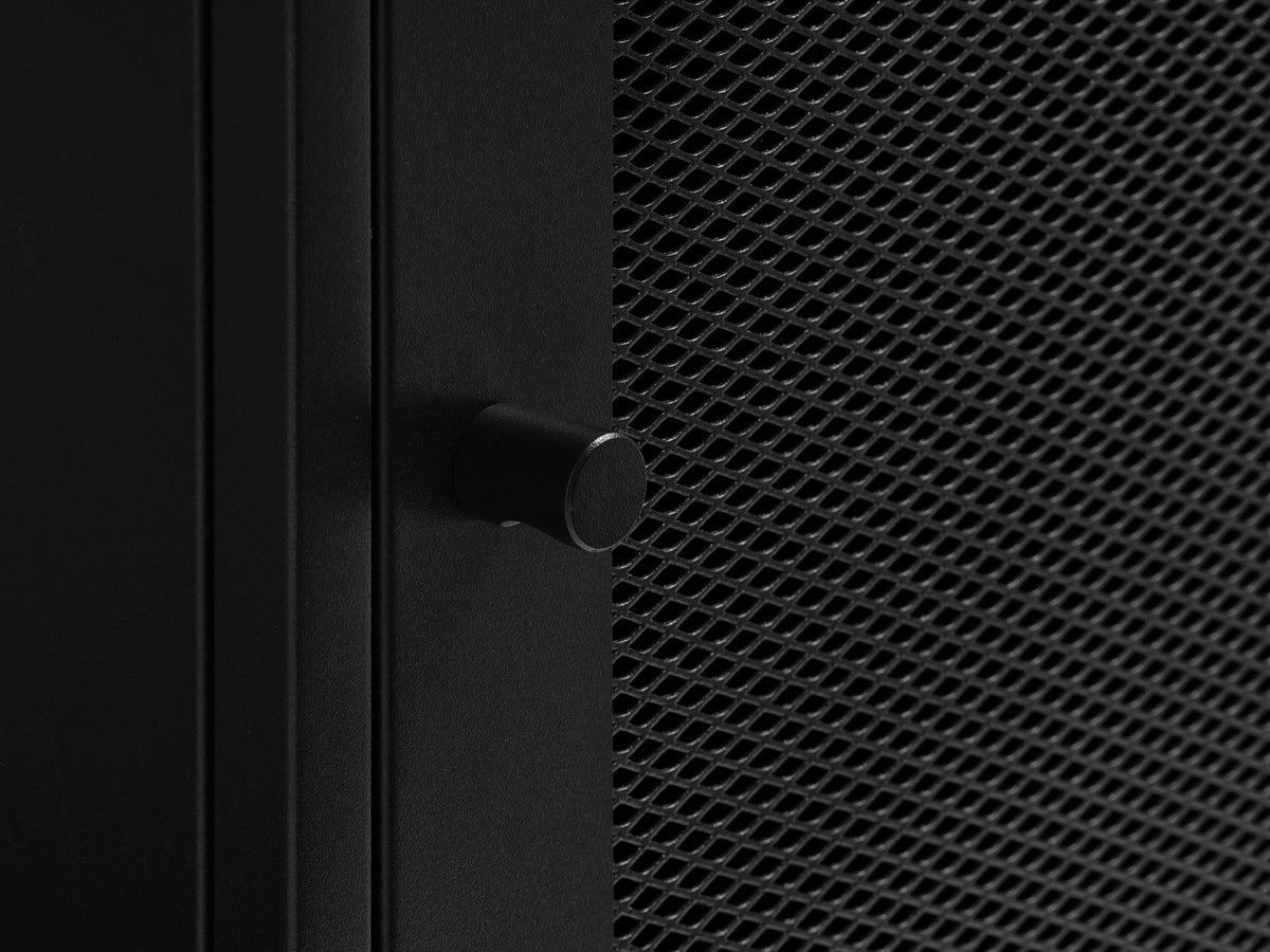 Black Contemporary/Modern Stainless Steel Media Cabinet