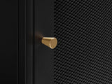 Black Contemporary/Modern Stainless Steel Media Cabinet