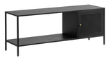 Black Contemporary/Modern Stainless Steel Media Cabinet