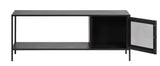 Black Contemporary/Modern Stainless Steel Media Cabinet