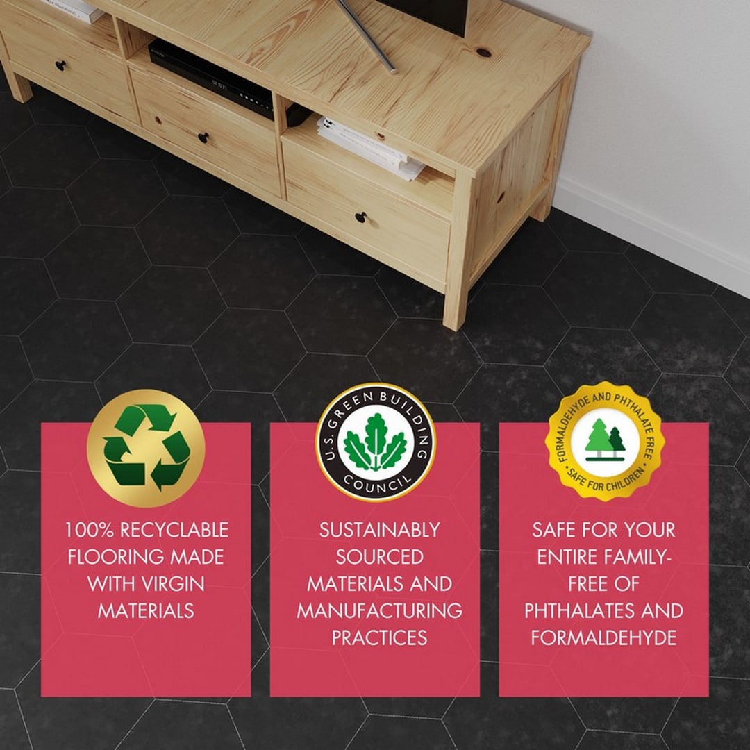 Lucida USA Dark Gray Solid 12-mil x 6-in W x 6-in L Waterproof Peel and Stick Vinyl Tile Flooring (21.5-sq ft/ Carton)