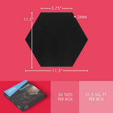 Lucida USA Black Solid 12-mil x 6-in W x 6-in L Waterproof Peel and Stick Vinyl Tile Flooring (21.5-sq ft/ Carton)