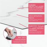 Lucida USA White Marble Look 12-mil x 6-in W x 6-in L Waterproof Peel and Stick Vinyl Tile Flooring (21.5-sq ft/ Carton)