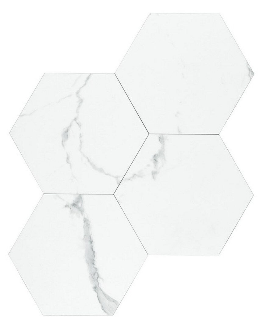 Lucida USA White Marble Look 12-mil x 6-in W x 6-in L Waterproof Peel and Stick Vinyl Tile Flooring (21.5-sq ft/ Carton)