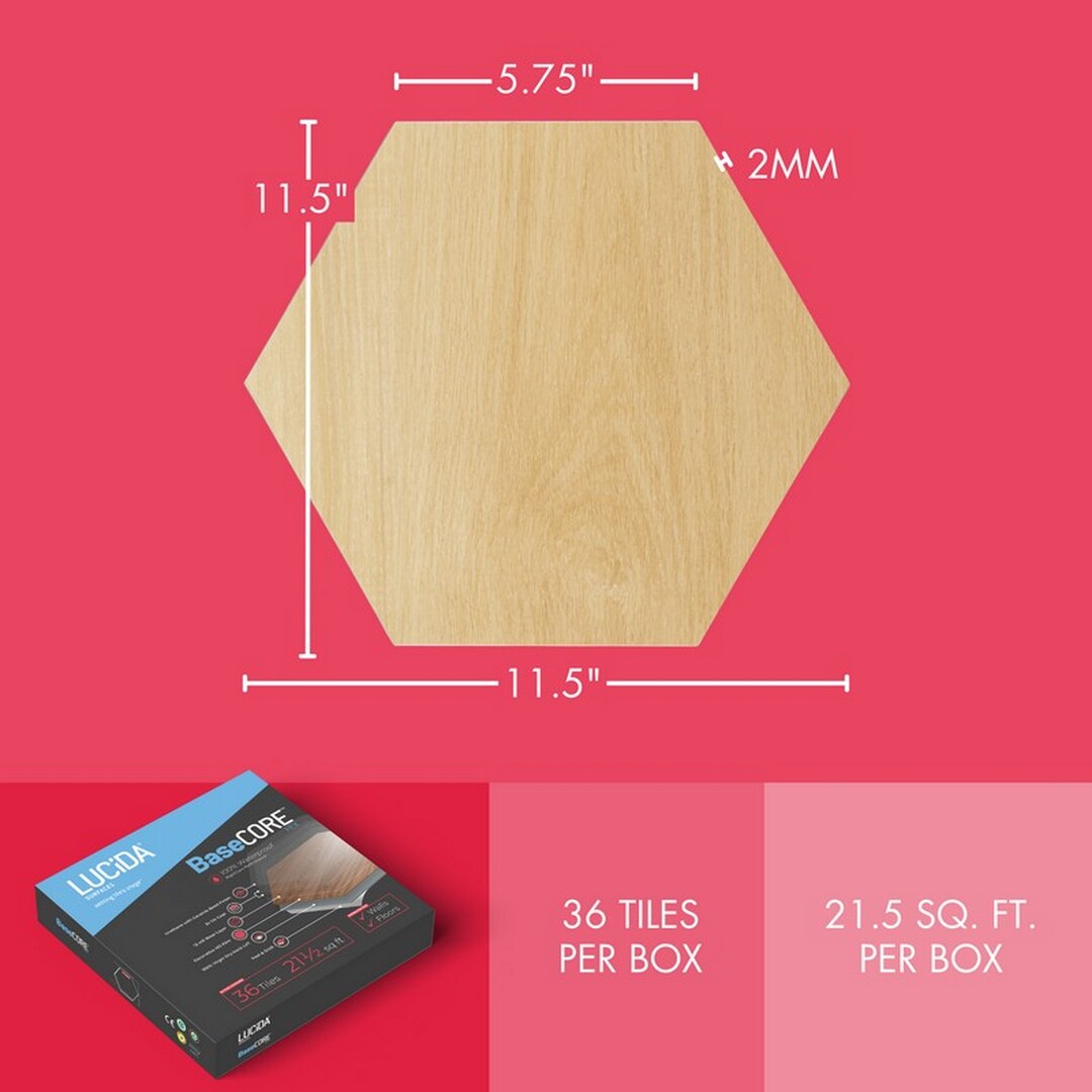 Lucida USA Pine Brown Wood Look 12-mil x 6-in W x 6-in L Waterproof Peel and Stick Vinyl Tile Flooring (21.5-sq ft/ Carton)